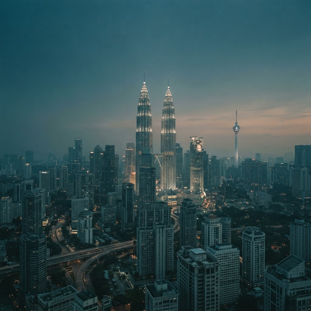 The Kuala Lumpur skyline at dusk